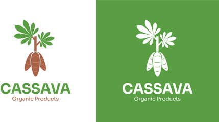 Cassava Root Logo for Organic Products (Vector Illustration)
