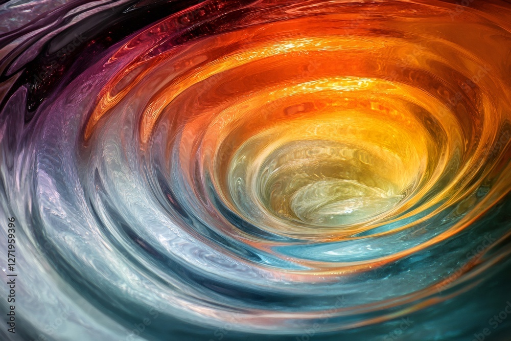 Poster Colorful whirlpool rotating and creating a stunning vortex