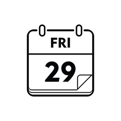 calender icon, 29 friday icon with white background