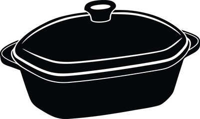 Casserole dish silhouette illustration.