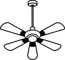 Obraz premium Ceiling fan silhouette illustration