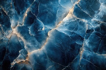 Fototapeta premium Polished marble surface showing stunning veins of gold and blue
