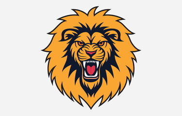 Fototapeta premium Lion head vector art Illustration Isolated on white background 