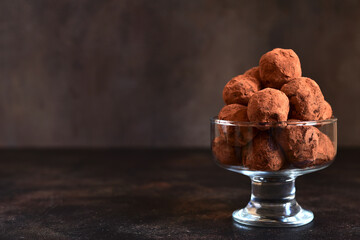 Chocolate truffles with rum.