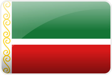 Flag Icon of Chechnya Country,National Vector Flag Iconic Symbol and Colors of Chechen flag