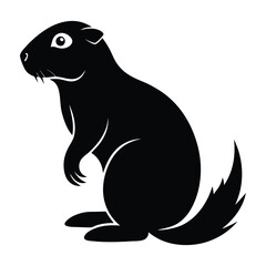 Silhouetted Groundhog in Profile View