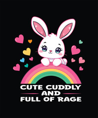 Cute Cuddly & Full of Rage Funny & Adorable T-Shirt Design