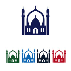 vector illustration of a mosque building silhouette 