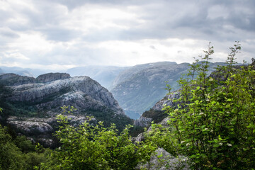 Hiking trail to Preikestolen, Stavanger, Norway.