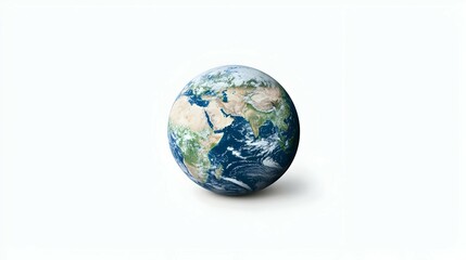 Fototapeta premium Detailed Earth Globe Model on White Background