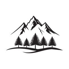 Obraz premium mountain mirage silhouette vector art logo