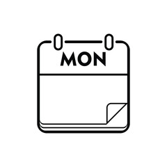 calender icon, monday icon with white background