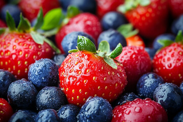 Obraz premium Generative AI illustration of a mix of fresh and juicy organic fruits