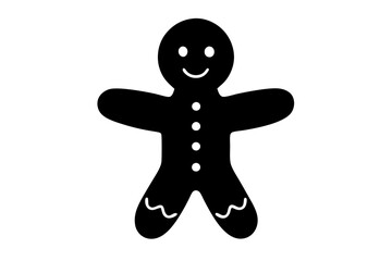 Christmas Gingerbread Man icon silhouette