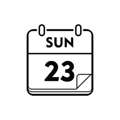 calender icon, 23 sunday icon with white background