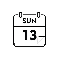 calender icon, 13 sunday icon with white background