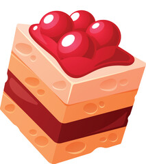 Piece of sweet cake vector illustration