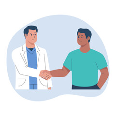 Doctor and patient shaking hands. 