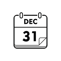 calender icon, 31 december icon with white background