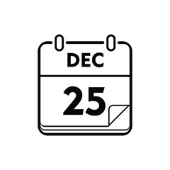 calender icon, 25 december icon with white background