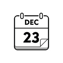 calender icon, 23 december icon with white background