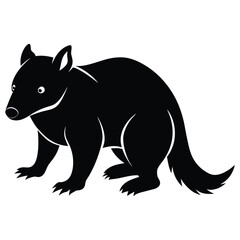 Silhouette of a Wombat, perfect for animal themed designs.