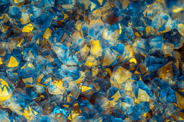 Multi-colored crystal mineral stone. Gems. Mineral crystals in the natural environment. Texture of...