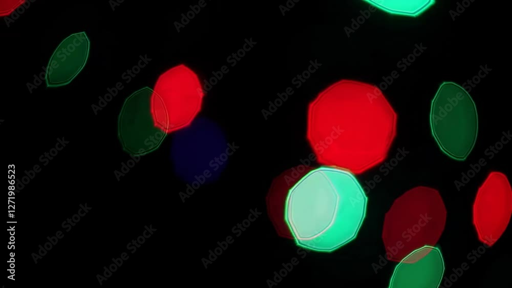 Poster colorful bokeh lights on a dark background, abstract pattern. night glow and festive concept