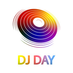DJ day record, vector art illustration.