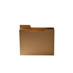 Plain Manila File Folder for Office Use Isolated on Transparent Background.