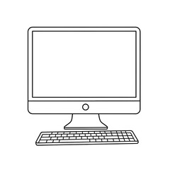 Fototapeta premium computer monitor and keyboard sketch 