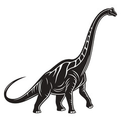 Obraz premium Dinosaur Silhouette Brachiosaurus Isolated Vector Design