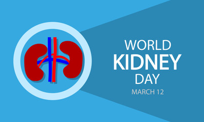 Kidney world day logo, vector art illustration.