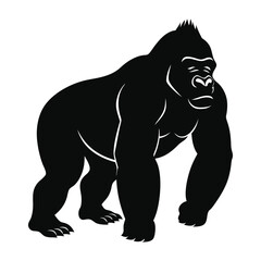 Gorilla Silhouette Isolated Vector Illustration
