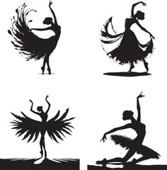  Grace in Shadows in black and white silhouette assets in vector farm 