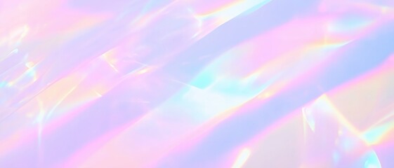 Ethereal light refracting through a sunlit prism creating a soft pastel glow in a minimalistic setting