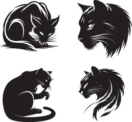 Silent Predator in black and white silhouette assets in vector farm 