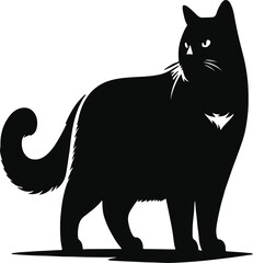 Obraz premium cat black silheourtte vector