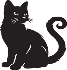 Obraz premium cat black silheourtte vector
