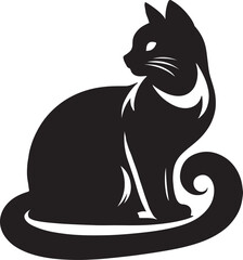 cat black silhouette vector