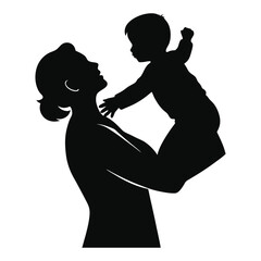 Heartwarming Mother and Child Silhouette Vector Design