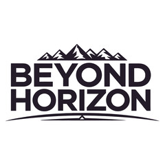 beyond horizon silhouette vector line art logo