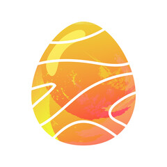 Egg with pattern hand drawn texture yellow color style for greeting card, promotion, party poster, tag, decoration, banner sale, stamp, label, special offer vector