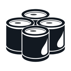  Metal Containers Stacked in a Simple Silhouette Design