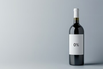 Innovative alcohol-free wine bottle features minimalist design and bold statement. Generative AI