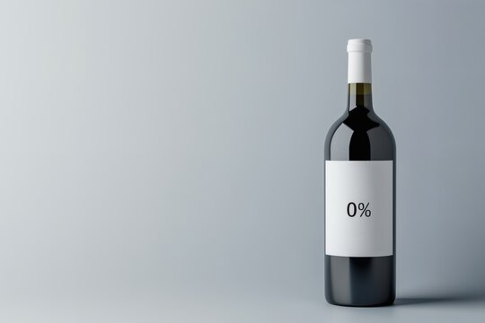 Innovative alcohol-free wine bottle features minimalist design and bold statement. Generative AI
