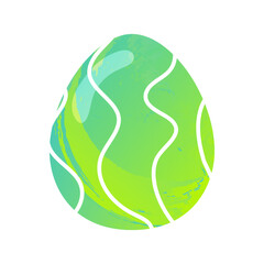 Egg with pattern hand drawn texture green color style for greeting card, promotion, party poster, tag, decoration, banner sale, stamp, label, special offer vector