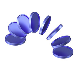 3d rendering of flying coins. simple 3d illustration for business and finance