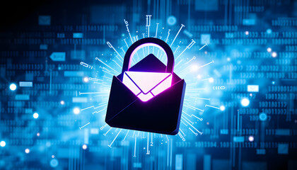 Email Protection Security from Spam virus. Internet network, Secure data email, Security protection notification on internet letter security protect, junk and trash mail and compromised information,