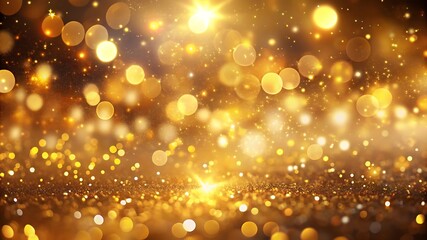 Luxurious Golden Glitter Sparkle Background with Shimmering Bokeh Effect – Elegant and Festive Gold Texture for Glamorous and Decorative Designs